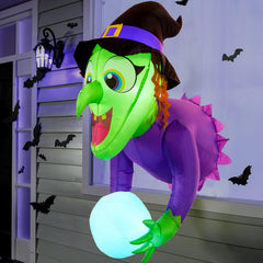 4.5ft Witch Window Breaker Inflatable Decoration with Color Changing