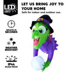 4.5ft Witch Window Breaker Inflatable Decoration with Color Changing