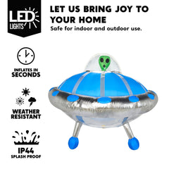 4.5 ft Long UFO Window Breaker Inflatable Decoration with Color Changing Lights