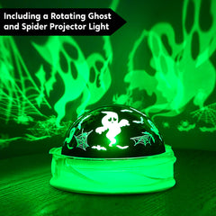 6 ft Tall Witch Cauldron Inflatable Decoration with Projecting Green Ghost