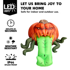 3.5 ft Tall Pumpkin with Tentacles Trunk or Treat Inflatable Decoration