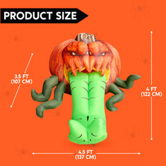 3.5 ft Tall Pumpkin with Tentacles Trunk or Treat Inflatable Decoration