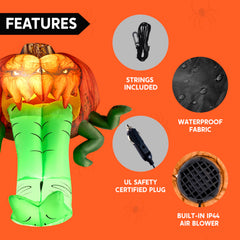 3.5 ft Tall Pumpkin with Tentacles Trunk or Treat Inflatable Decoration