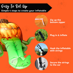 3.5 ft Tall Pumpkin with Tentacles Trunk or Treat Inflatable Decoration