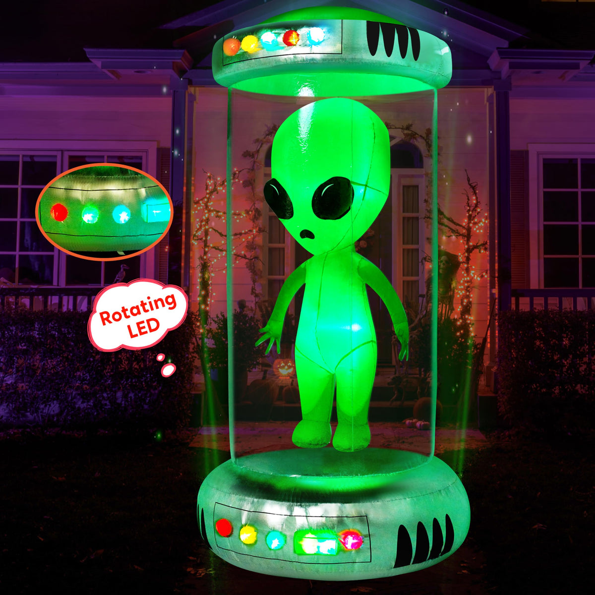 7 ft Tall Giant Test Tube with Alien Inflatable Decoration with Animated Lights