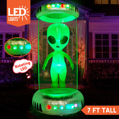 7 ft Tall Giant Test Tube with Alien Inflatable Decoration with Animated Lights