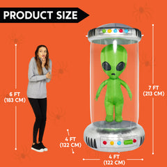 7 ft Tall Giant Test Tube with Alien Inflatable Decoration with Animated Lights