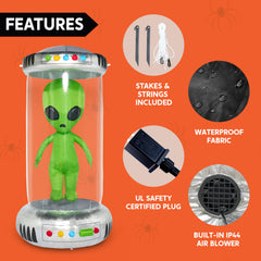 7 ft Tall Giant Test Tube with Alien Inflatable Decoration with Animated Lights