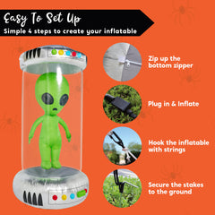 7 ft Tall Giant Test Tube with Alien Inflatable Decoration with Animated Lights