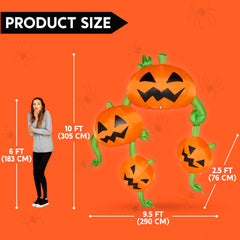 10 ft Tall Hanging Pumpkins on the Roof Inflatable Decoration