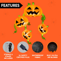 10 ft Tall Hanging Pumpkins on the Roof Inflatable Decoration