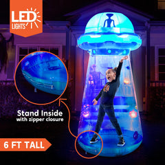 6 ft Tall UFO Inflatable Decoration (Blue)