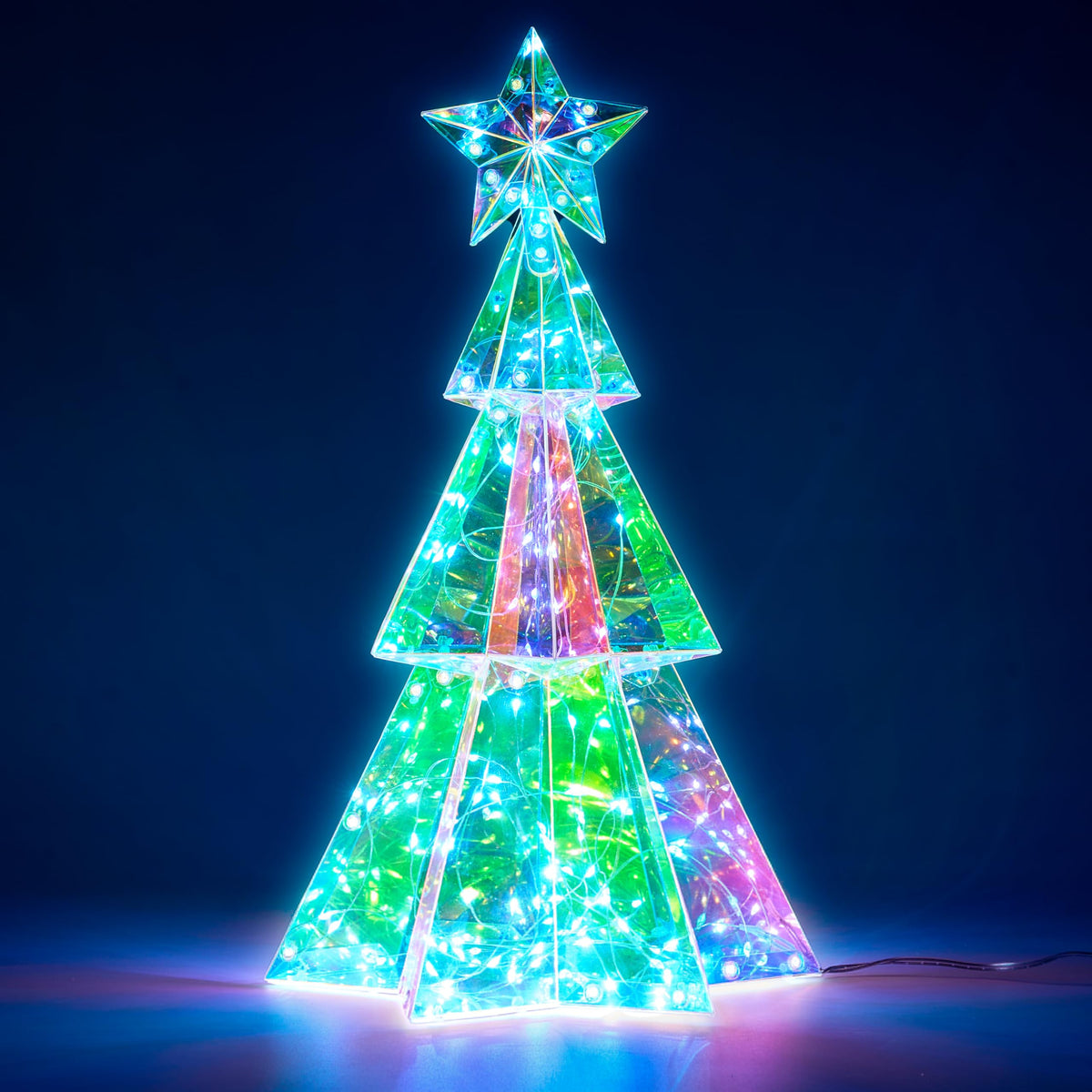 15 in LED Yard Light - Iridescent Christmas Tree