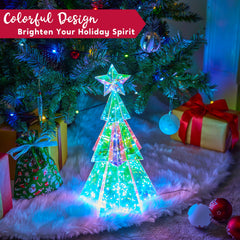 15 in LED Yard Light - Iridescent Christmas Tree