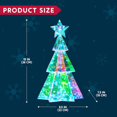 15 in LED Yard Light - Iridescent Christmas Tree