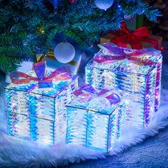 3 LED Yard Lights - 5, 6, 7.5 in Iridescent Gift Box (Cool White)