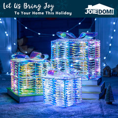 3 LED Yard Lights - 5, 6, 7.5 in Iridescent Gift Box (Cool White)