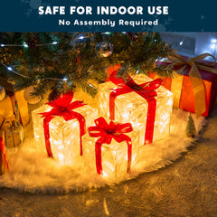 3 LED Yard Lights - 5, 6, 7.5 in Transparent Gift Box (Warm White)