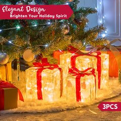 3 LED Yard Lights - 5, 6, 7.5 in Transparent Gift Box (Warm White)