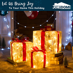 3 LED Yard Lights - 5, 6, 7.5 in Transparent Gift Box (Warm White)