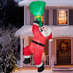 8 ft Tall Swinging Santa on Ornament Inflatable Decoration
