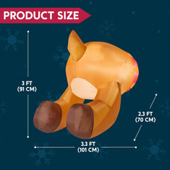 3 ft Tall Reindeer Butt Window Breaker Inflatable Decoration