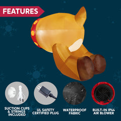 3 ft Tall Reindeer Butt Window Breaker Inflatable Decoration