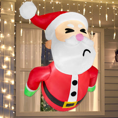 3.5 ft Tall Fat Santa Stuck Window Breaker Inflatable Decoration