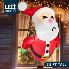3.5 ft Tall Fat Santa Stuck Window Breaker Inflatable Decoration