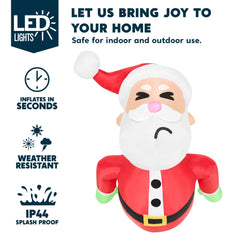 3.5 ft Tall Fat Santa Stuck Window Breaker Inflatable Decoration