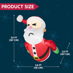 3.5 ft Tall Fat Santa Stuck Window Breaker Inflatable Decoration