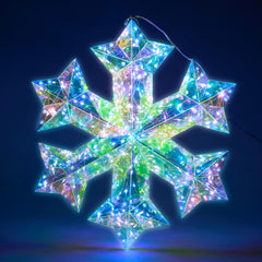 15 in LED Yard Light - Iridescent Snowflake