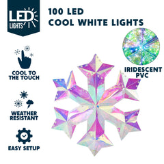 15 in LED Yard Light - Iridescent Snowflake
