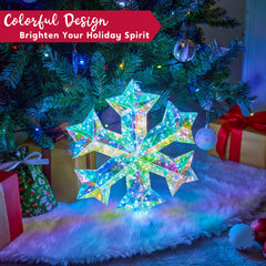 15 in LED Yard Light - Iridescent Snowflake