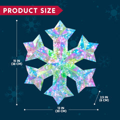 15 in LED Yard Light - Iridescent Snowflake