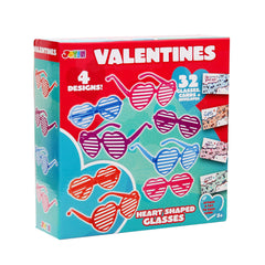 32Pcs Shade Glasses with Heart Shaped Shutter and Kids Valentines Cards