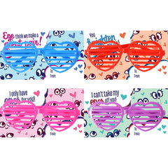 32Pcs Shade Glasses with Heart Shaped Shutter and Kids Valentines Cards