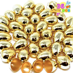 36Pcs Shiny Golden Metallic Easter Egg Shells 3in