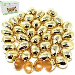 36Pcs Golden Metallic Easter Egg Shells