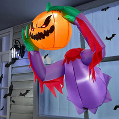 4.5 FT Tall Halloween Inflatable Pumpkin Ghost Broke Out