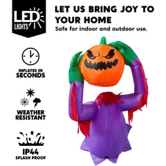 4.5 FT Tall Halloween Inflatable Pumpkin Ghost Broke Out