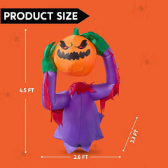 4.5 FT Tall Halloween Inflatable Pumpkin Ghost Broke Out