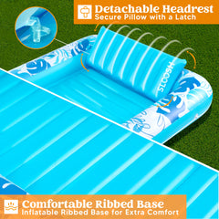 70" x 46" Tropical Leaves Suntan Pool Float (Blue)