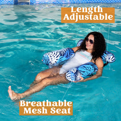 30"x16"x24' Tropical Leaves Adjustable Hammock Chair (Blue)