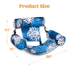 30"x16"x24' Tropical Leaves Adjustable Hammock Chair (Blue)