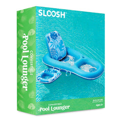 Tropical Leaves Convertible 2-in-1 Lounger (Blue)