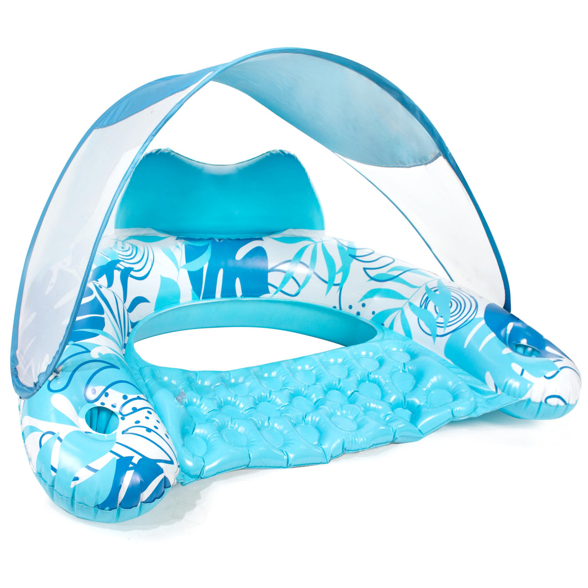 47.5"x27.5"x37.5" XL Inflatable Pool Chair with Canopy （Blue or Pink）