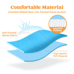 SLOOSH 72" x 65" Large Inflatable Round Tanning Pool with Print, Bule