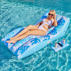 Inflatable Pool Lounge Chair with Cooler (Blue)