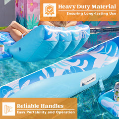 Inflatable Pool Lounge Chair with Cooler (Blue)